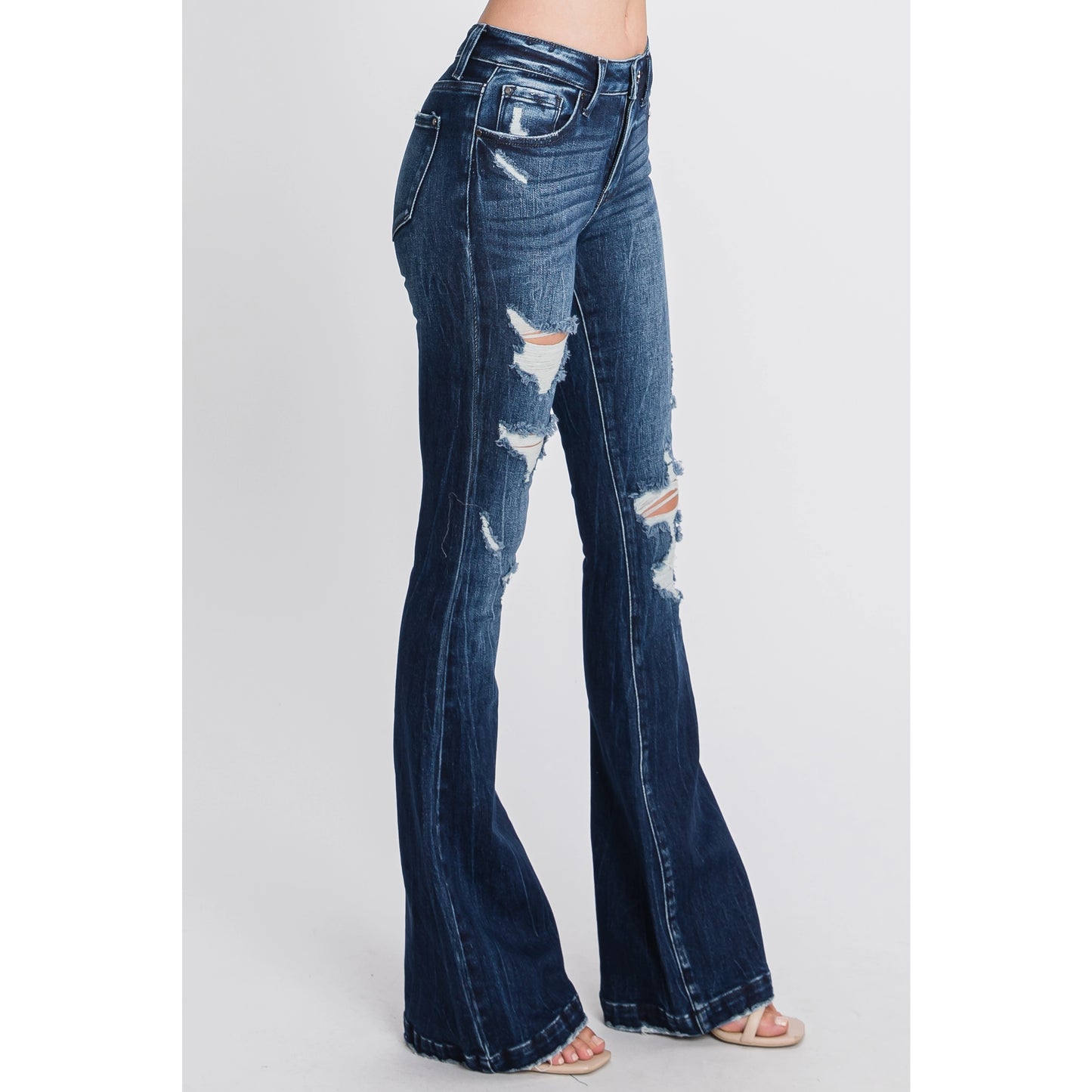 Destroyed Bell Bottom Jeans