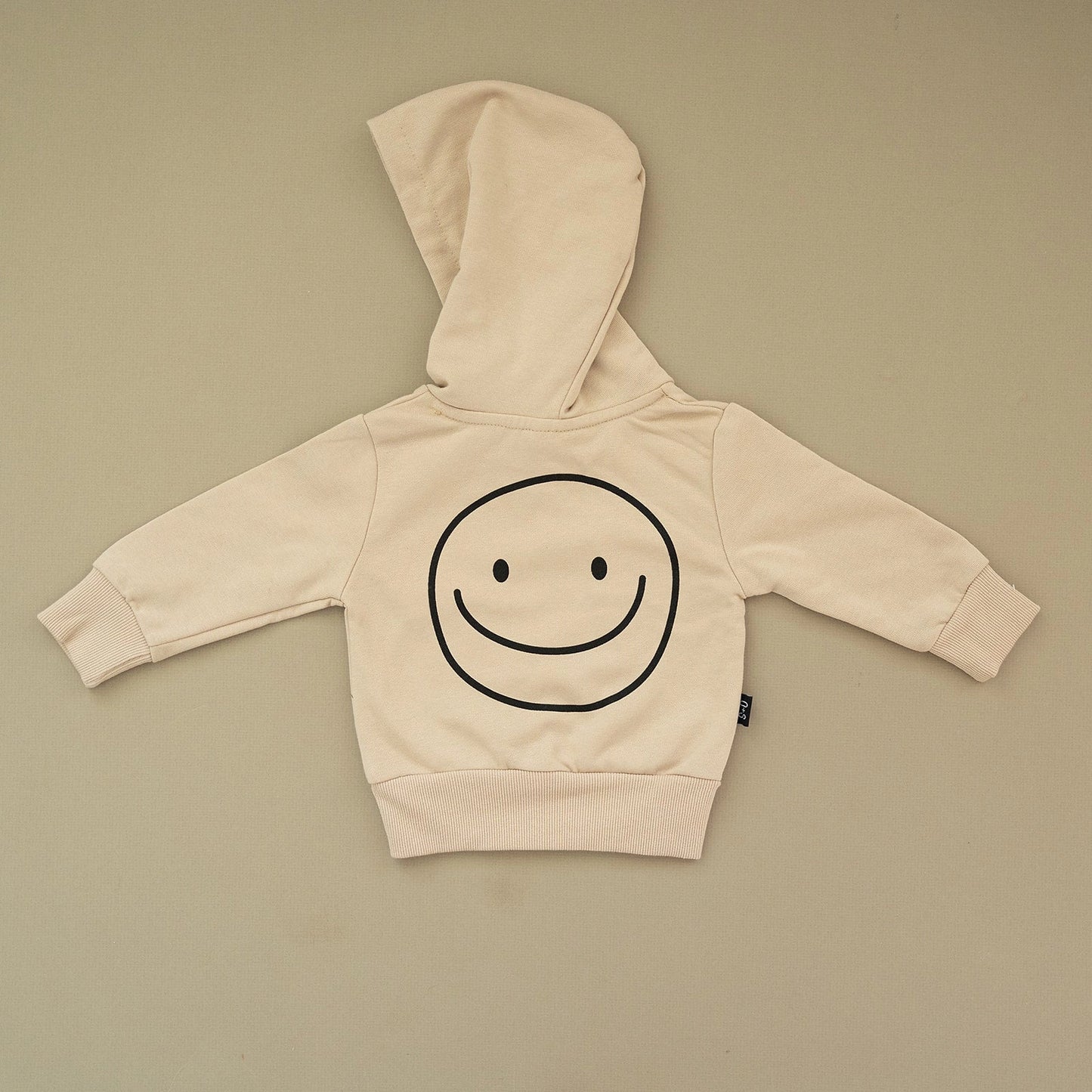 Beige Happy Hoodie