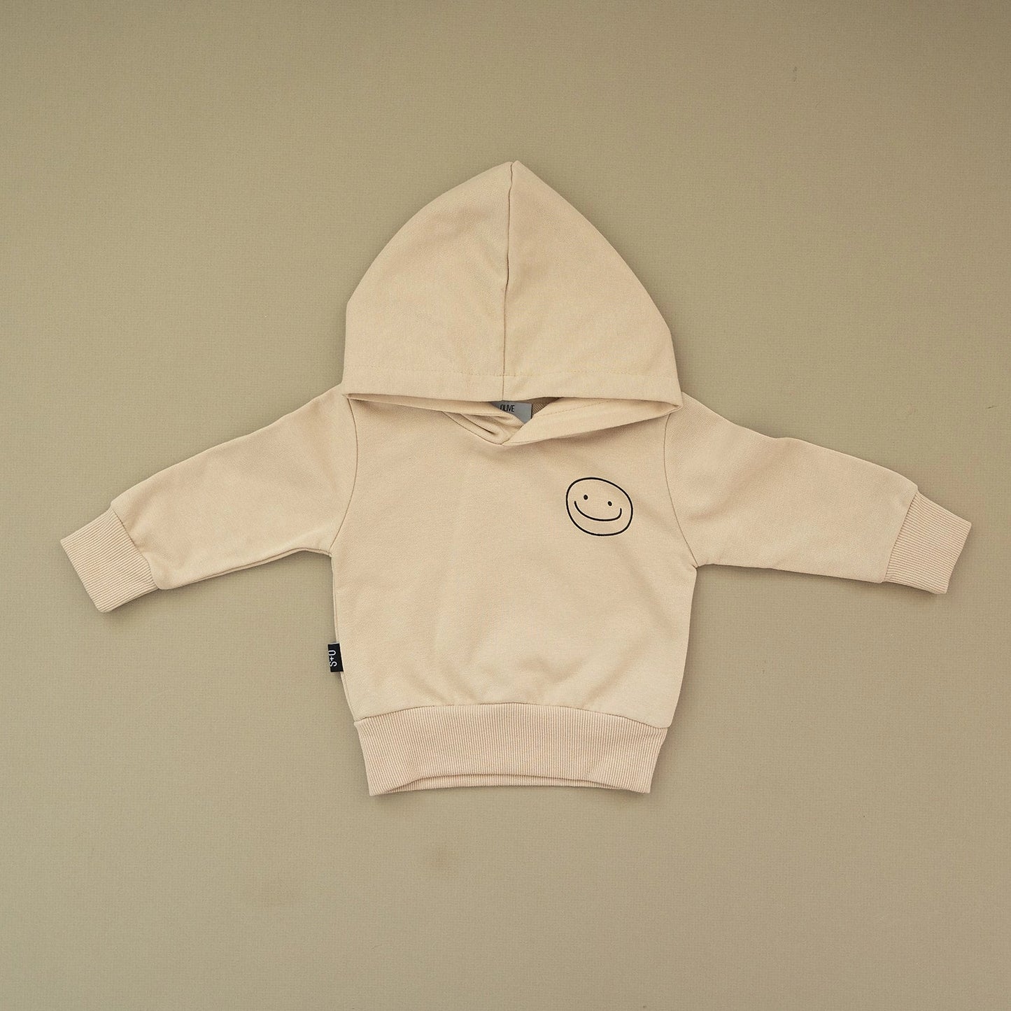 Beige Happy Hoodie