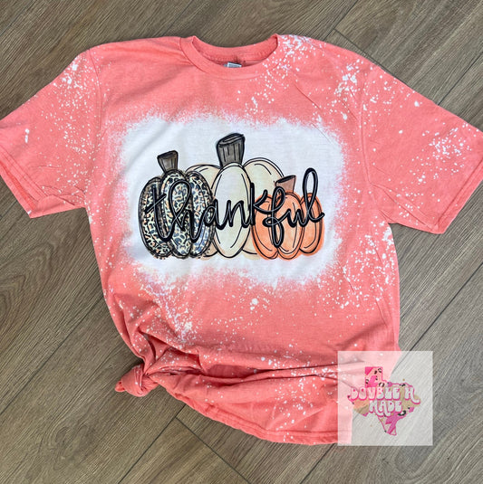 Thankful Pumpkins Bleached Tee