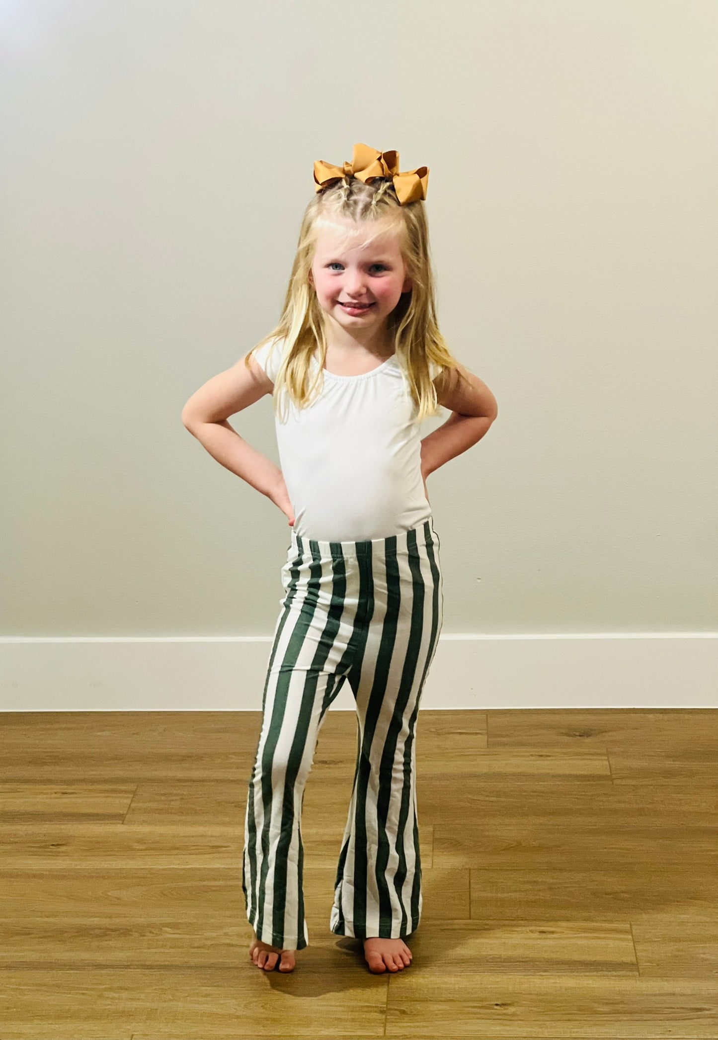 Green Striped Bell Bottoms