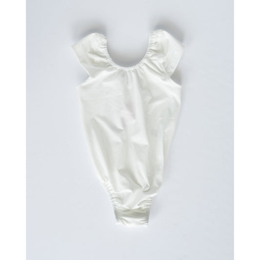 Cap Sleeve Leotard in White