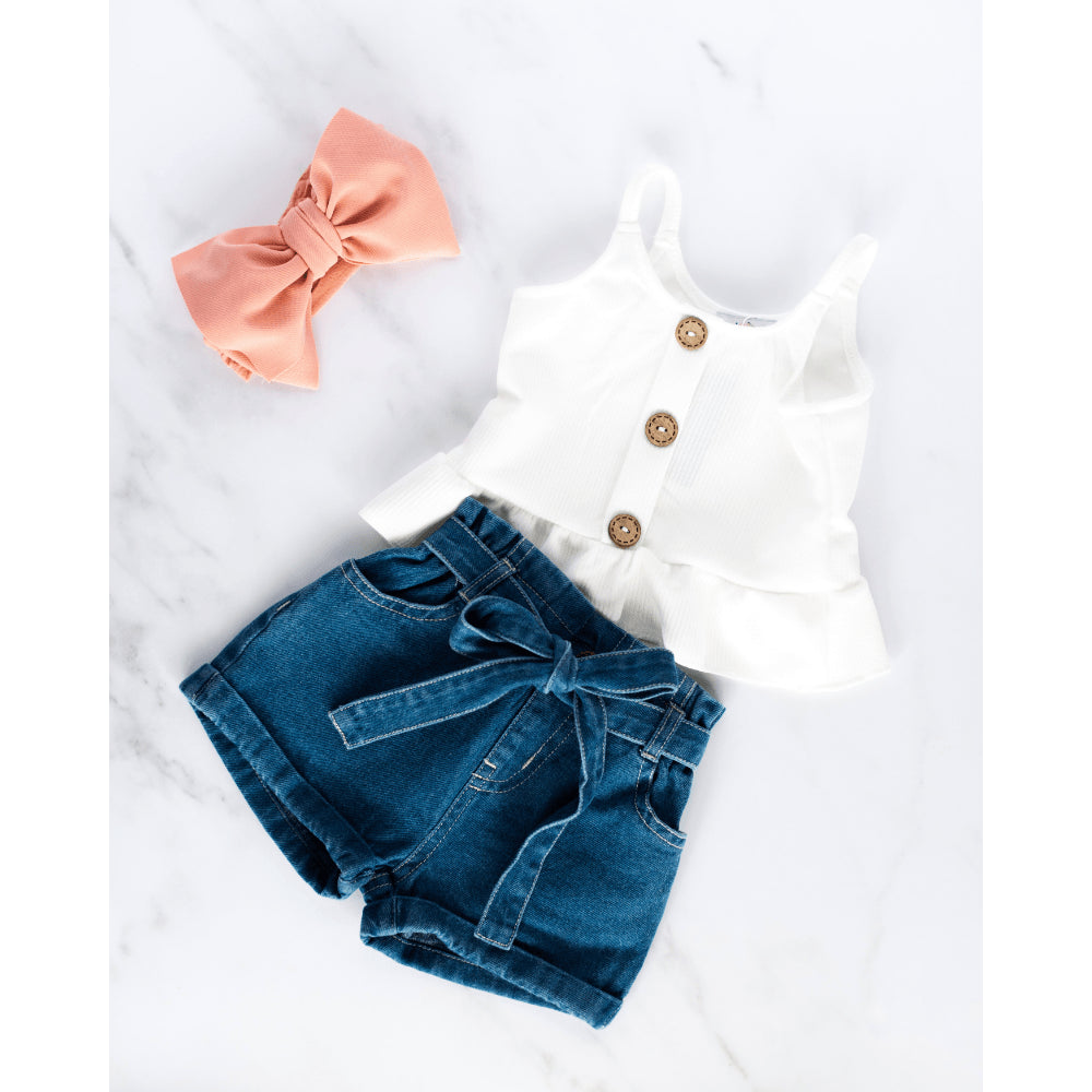 Waist Tie Denim Shorts