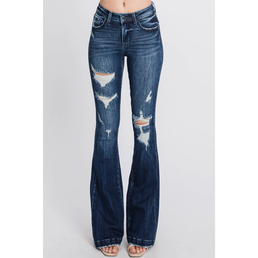 Destroyed Bell Bottom Jeans