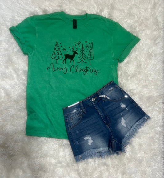 Green Merry Christmas Tee