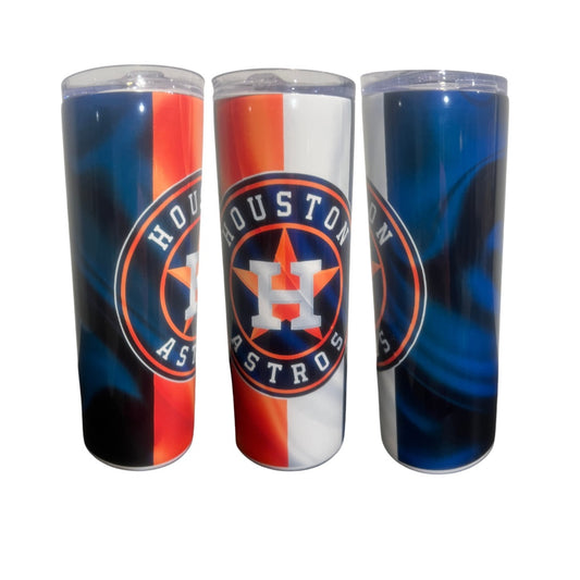 Orange and Blue Astros Tumbler