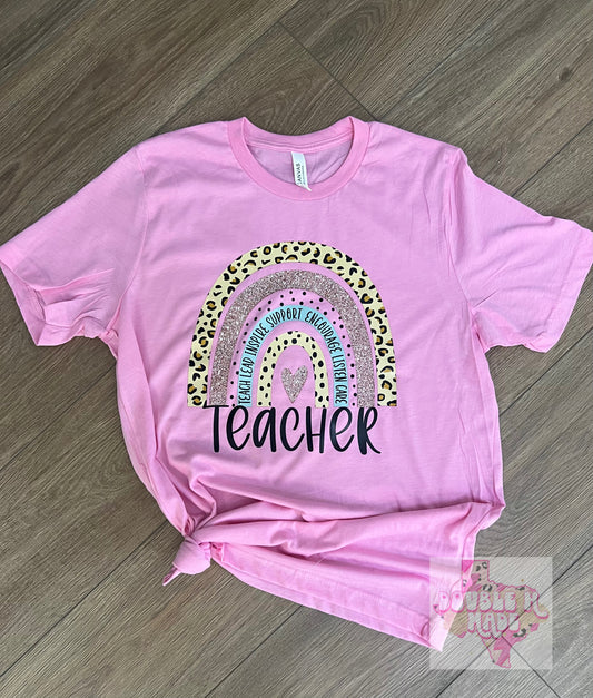 Teacher Rainbow Tee