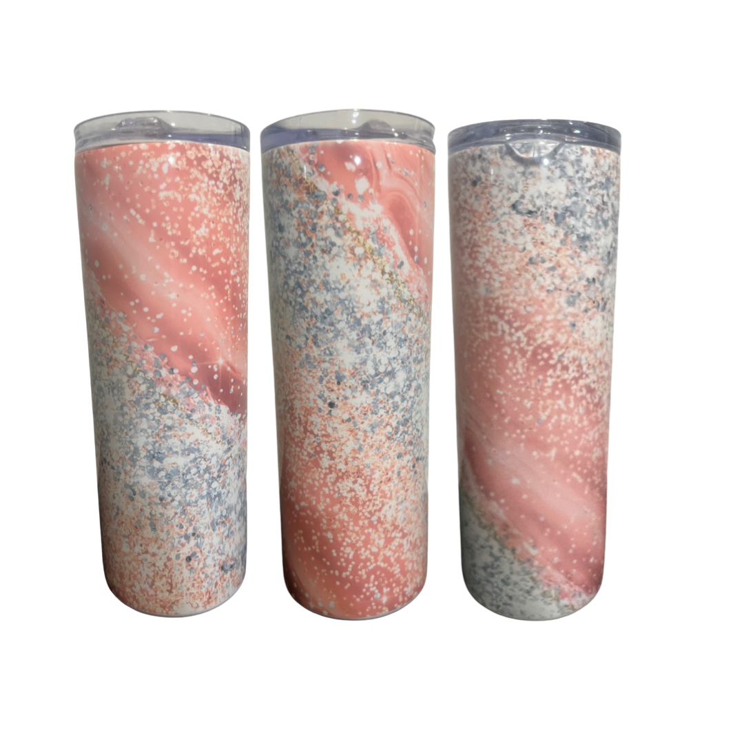 Coral Glitter Tumbler