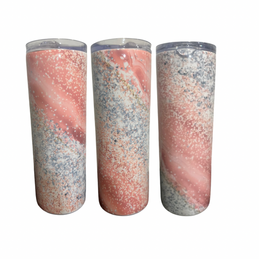 Coral Glitter Tumbler